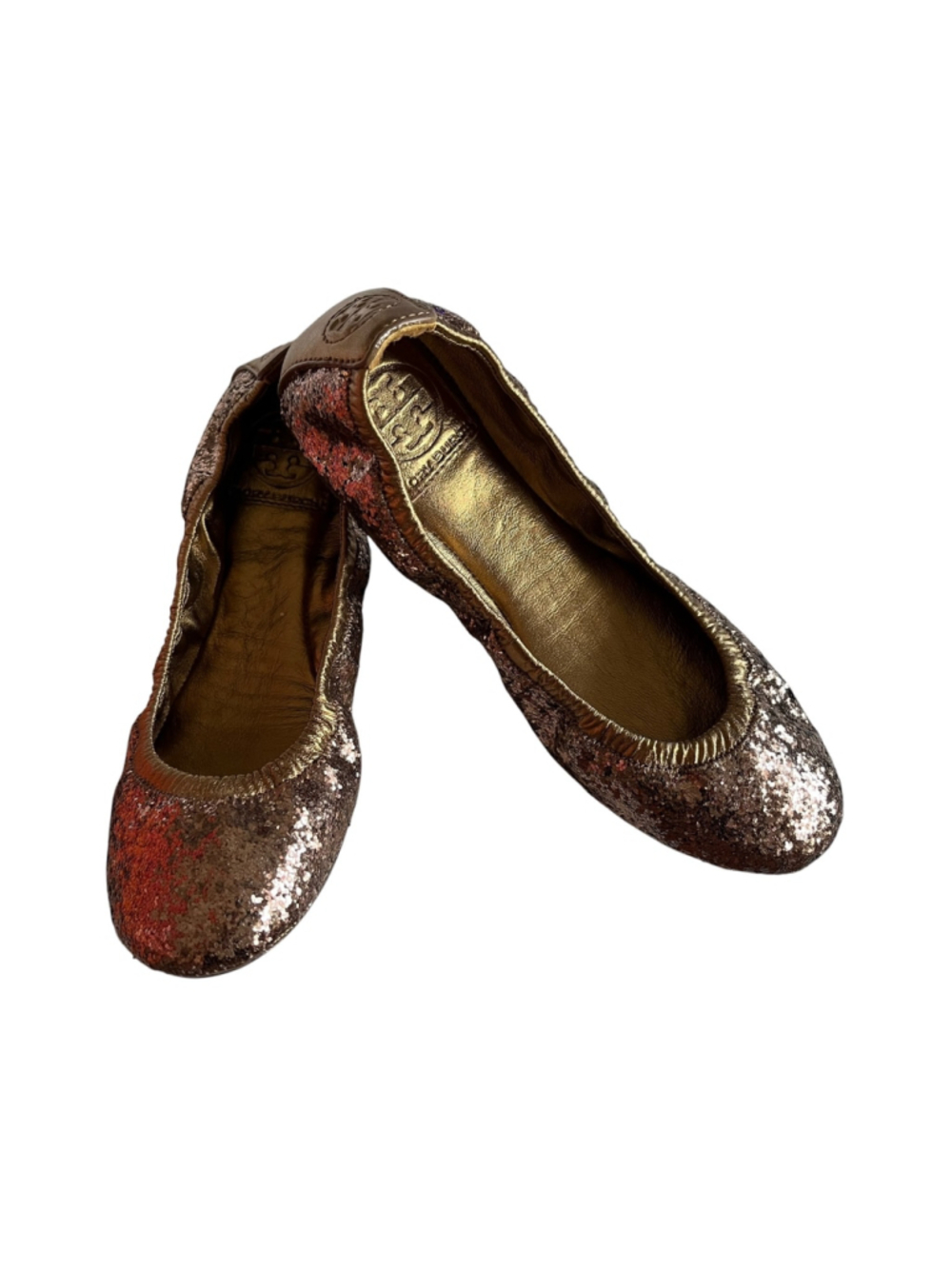 Tory Burch Glitter Ballet Flats BRONZE EDDIE NIB Size 6 - Picture 6 of 8